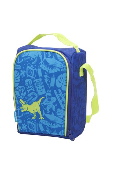 Smash Rubix-Dude Insulated Zipper Closure Lightweight Lunch Bag Blue and Green