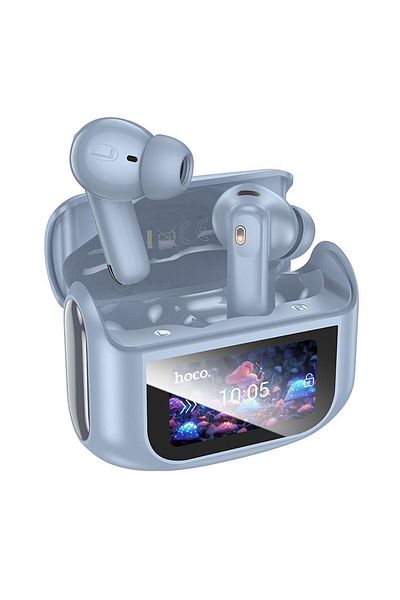 REDz Accessories Căști wireless Hoco EQ21, Bluetooth, ecran tactil, TWS, Anc + Enc, intraauriculare, albastre