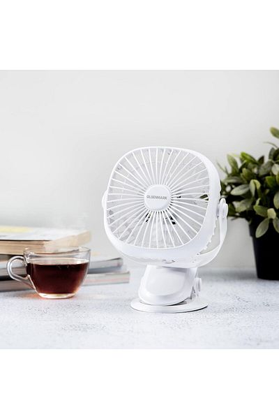 Olsenmark 2-in-1 Mini Fan with Night Light – USB Rechargeable & Adjustable Angle