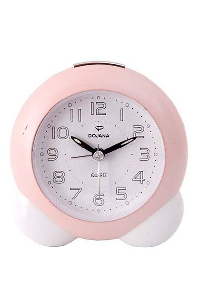 dojana Round Analog Alarm Clock Pink/White