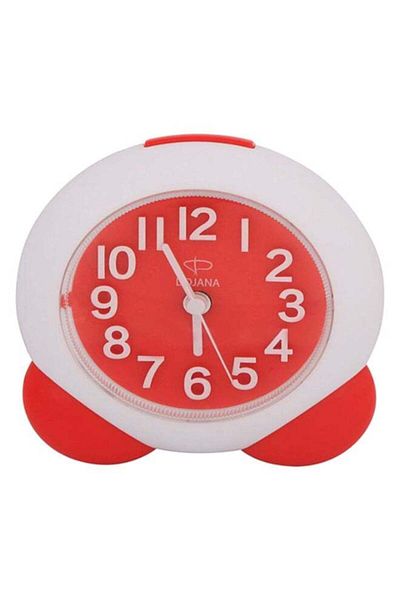 dojana Round Shaped Analog Alarm Clock Red/White