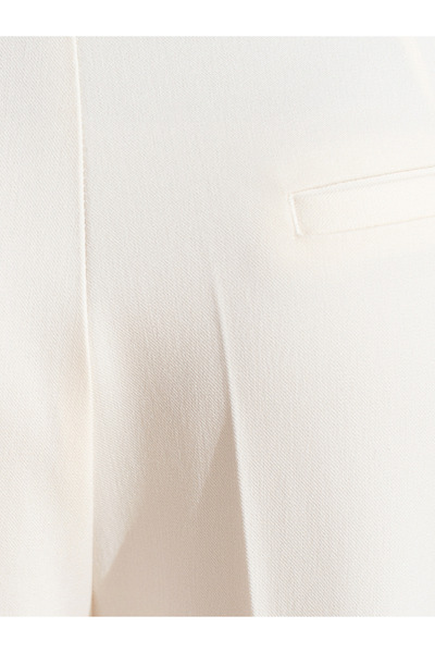 Dilvin 72128 Yüksek Bel Dökümlü Pantolon-Beyaz