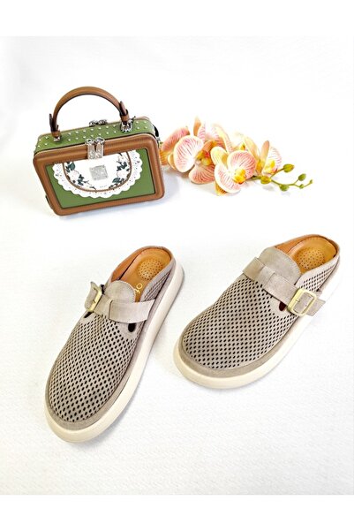 Of&Off Women's Genuine Suede Leather Slippers