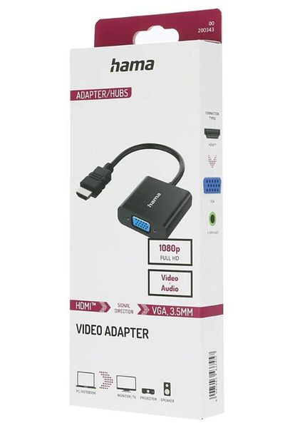 Hama Adaptor HDMI - VGA Hama 200343, Full-HD 1080p (Negru)