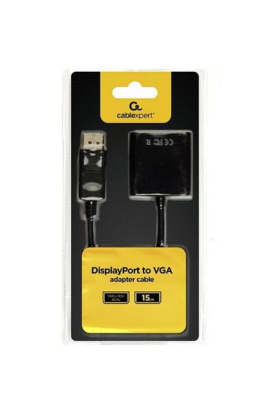 Gembird Gembird DisplayPort (T) to VGA (M) video cable, 10cm, maximum resolution Full HD at 60Hz