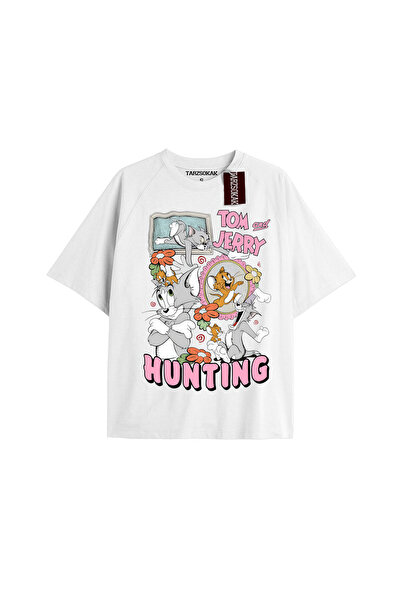 Tarzsokak تي شيرت أبيض للجنسين من رسوم متحركة توم وجيري