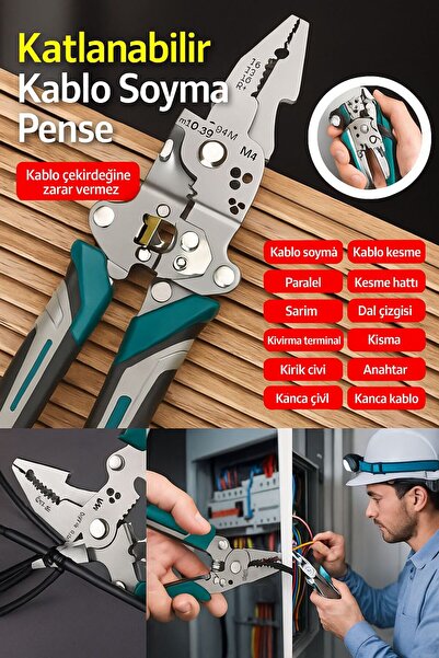 Kelepir Fırsatlar Katlanabilir Çok Fonksiyonlu Kablo Soyma Pensesi – Elektrik...