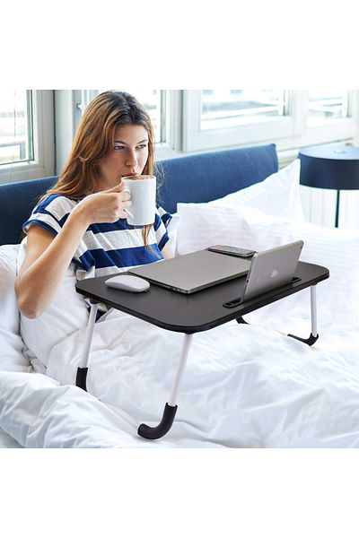 Primo Plus Portable Folding Laptop Desk For Bed，With Ipad And Cup Holder Adjustable Lap Tray Notebook Stand