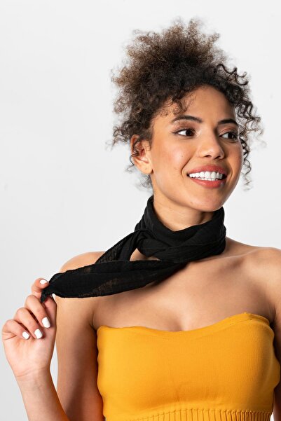 Eliş Şile Bezi Muslin Scarf Black Syh