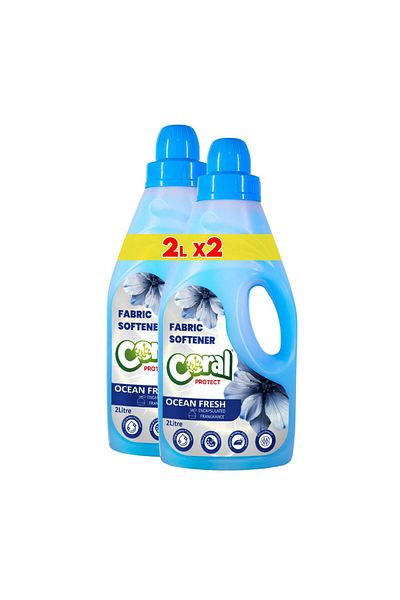 Coral Protect Concentrated Liquid Fabric Softener & Conditioner 2L Ocean Fresh Pack of 2