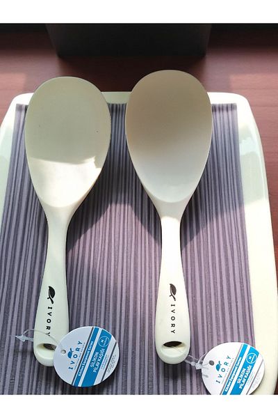 EMPA A V M Ivory Fireproof Non-Stick 2-Pack Rice Spoons