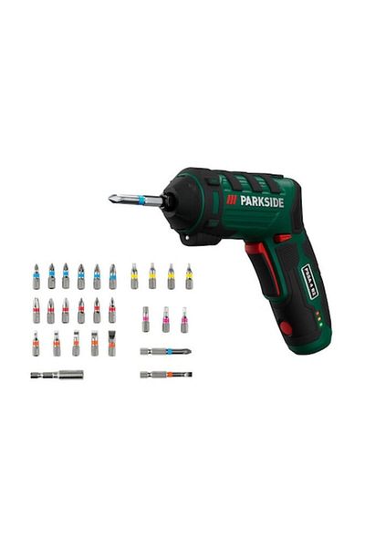 PARKSIDE Surubelnita cu acumulator Parkside, 4 V, 26 de bituri, 200 rpm, 10Nm, maner drept sau tip pistol