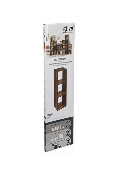 Five Simply Smart 3-Compartment Mix N Modul Wooden Storage Shelf