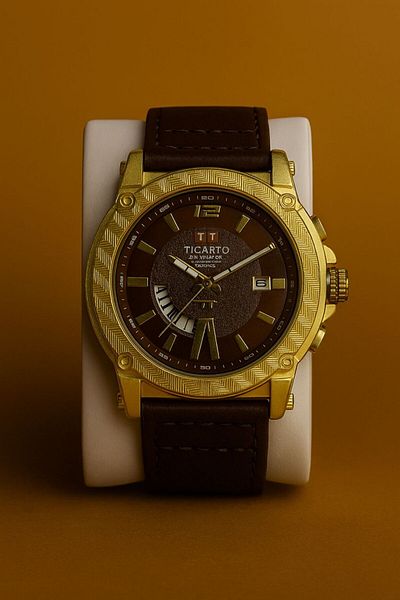 essentialneedsforall Ticarto Water Resistant Genuine Leather Watch