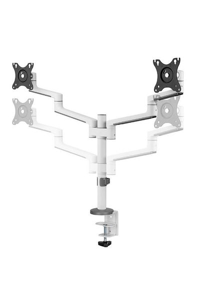 NEOMOUNTS Neomounts DS60-425WH2 2-Monitor Mount, 17"-27", 16 kg, VESA 75x75, 100x100 (White)