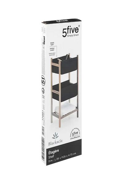 Five Simply Smart Acacia Wood Foldable Bathroom Storage Shelf