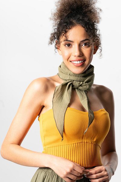 Eliş Şile Bezi Muslin Scarf Khaki Hk
