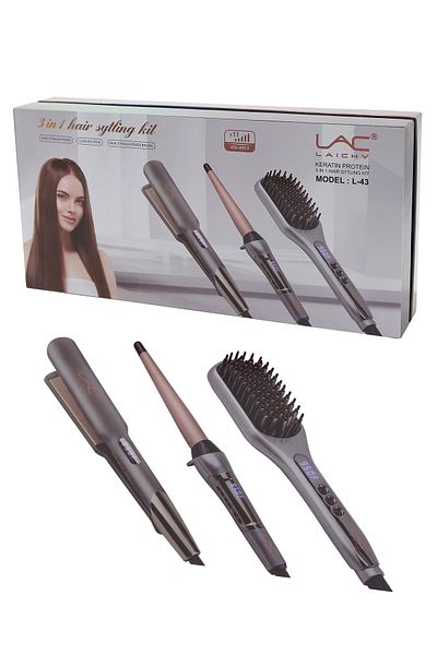 LAC LAICHY 3 In 1 Hair Straightener,hair Straightener Brush And Hair Curler Kit, 400-950°f Hair Styling Kit