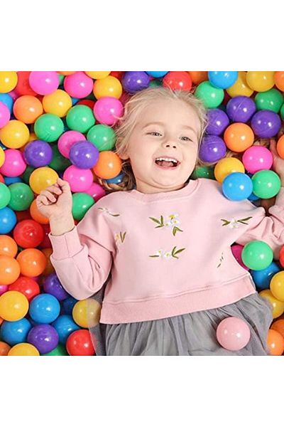 IQTENA 100 pieces of colorful ocean balls made of soft plastic for kids' tents and swimming pools, suitable