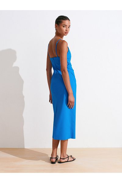 Dilvin 91479 Rochie Midi cu șnur-Saks