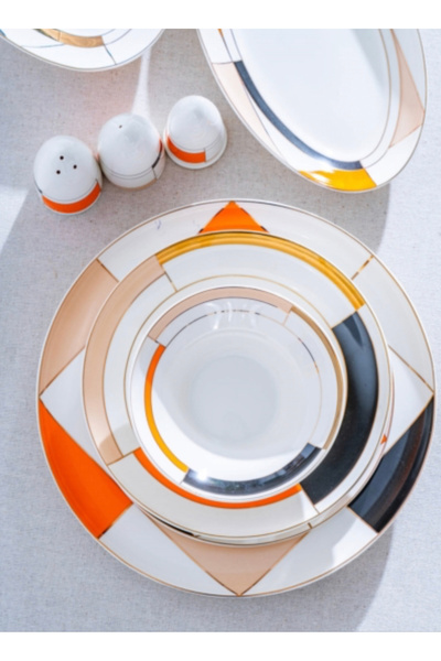 ACAR Arıeta 54 Parça 12 Kişilik Porselen Yemek Takım