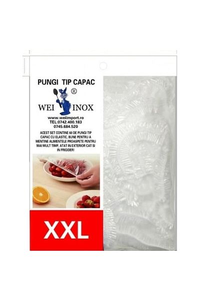 OEM Set of 60 disposable elastic lid bags, PVC, 45 cm