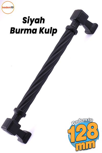 Badem10 Mâner din metal negru mat din Birmania 128 mm 12,8 cm Sertar de mobilier Dulap de bucătărie Dulap Mânere moderne de acoperire