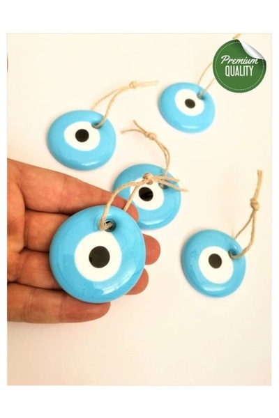 ella'nın çarşısı 10 bucăți 4 cm Mărgele de sticlă albastru turcoaz cu gaură.