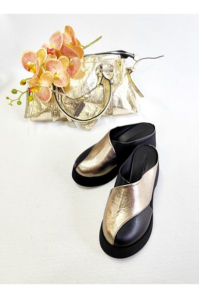 Of&Off Women's Genuine Leather Fetta Slippers