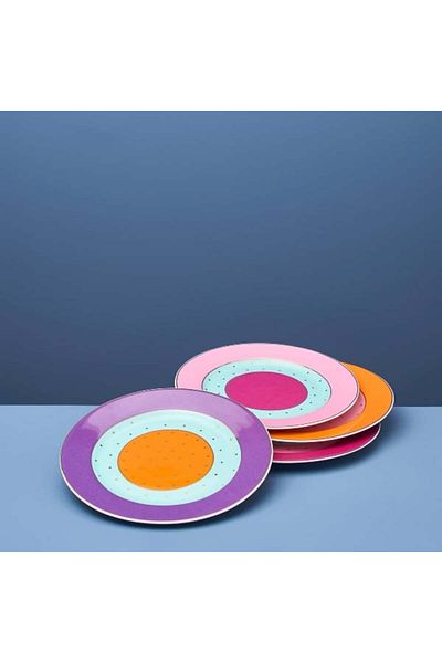WERNER Fancy set 4 farfurii desert 20 cm, different colors