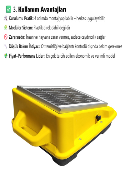 Dedeks Elektrikli Çit Teli Sistemi Seti Güneş Panelli-15 Dönüme Kadar Ayı Domuz Için Etkili Kovucu Koruma