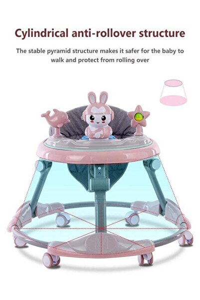 Yelajoy Baby Walkers,with Detachable Plate and Music Function,Mute Universal Wheel,for Baby Walk and Play