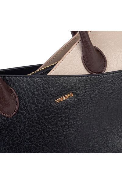 Nas Bag Geantă de mână și de umăr pentru femei Premium Series Black Sand Brown Victoria