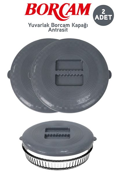 İronika İronika Plastic Round Pyrex Cover Anthracite 2 Pieces