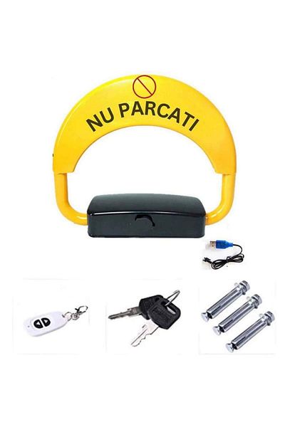SIKS Automatic Parking Lock, Model S, With Battery, Weight Supported 5 Tons, Black/yellow