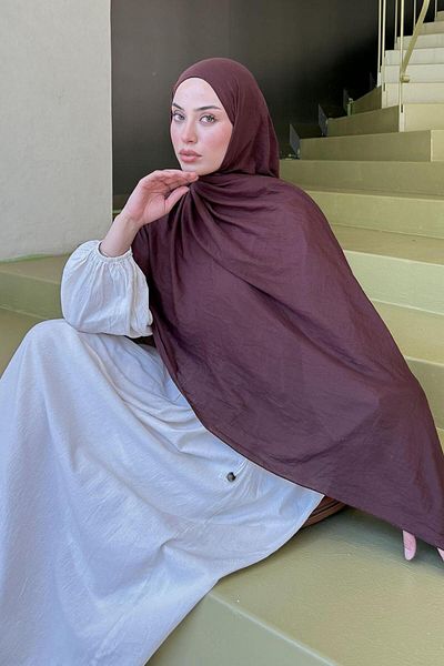 lamelif Organic Premium Shawl Chocolate Brown