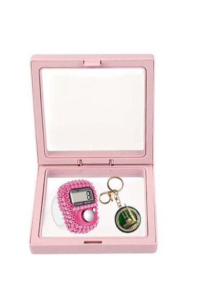 huitich Islamic Digital Tasbeeh Counter & Madina Keychain Gift Set Pink