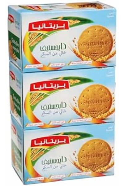 Britannia بسكويت دايجستف خالي من السكر، 3 × 200 غرام