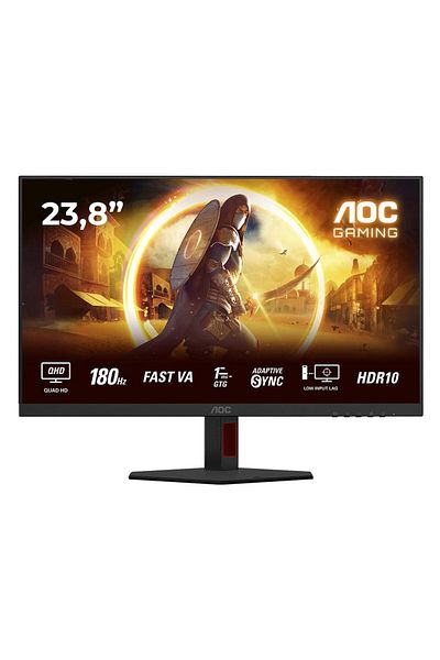 Aoc Q24G4RE 23.8" Gaming Monitor, QHD, 180Hz, 0.5ms, Fast IPS, HDMI/DP, Anti-Glare, Black
