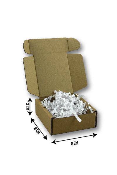 Home 25 Adet 8x8x3cm Kilitli Dayanıklı E-Ticaret Karton Kargo Kutusu