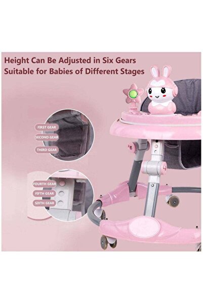 Yelajoy Baby Walkers,with Detachable Plate and Music Function,Mute Universal Wheel,for Baby Walk and Play