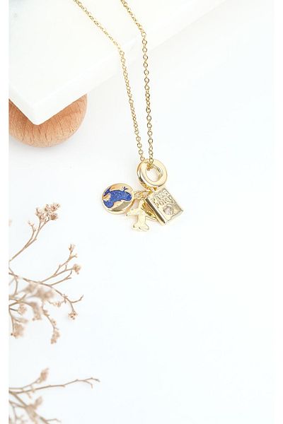 Jack Ferrero Gold Steel Women's Necklace (316L Steel)