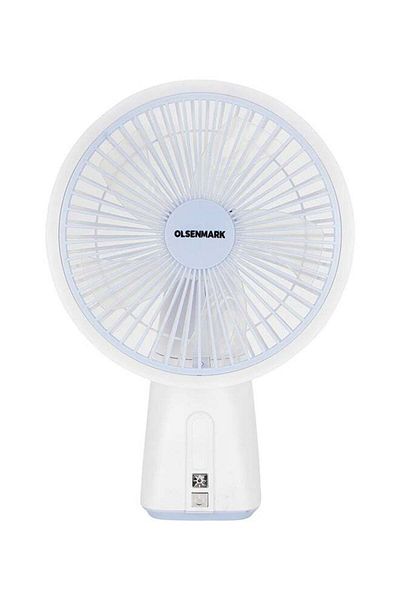 Olsenmark 7” Rechargeable Table Fan with LED Light & 4 Speeds – 3–7 Hour Runtime