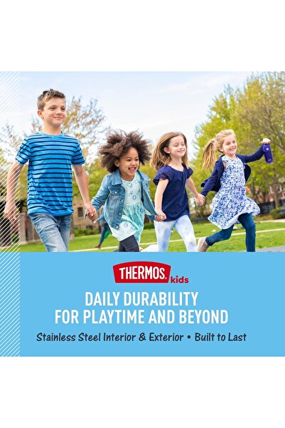 Thermos Funtainer Vacuum-Insulated Stainless Steel Water Bottle, 16 oz - Wide Mouth with Lid