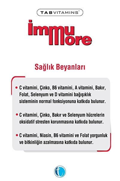 Tabvitamins Immumore – Beta Glukan, Kara Mürver & Propolis Takviye Edici Gıda