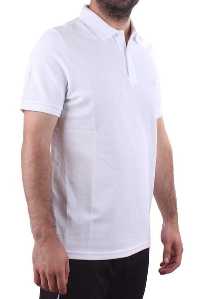 Twister Jeans Twister 2341 Λευκό καθημερινό κοντομάνικο ανδρικό μπλουζάκι με βαμβακερό γιακά πόλο