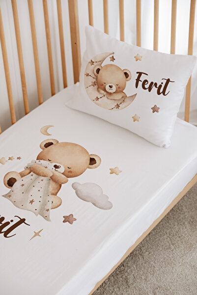 Messido %100 Pamuk Saten Kişiye Özel İsimli Park Yatak Nevresim Takımı 70x120 cm