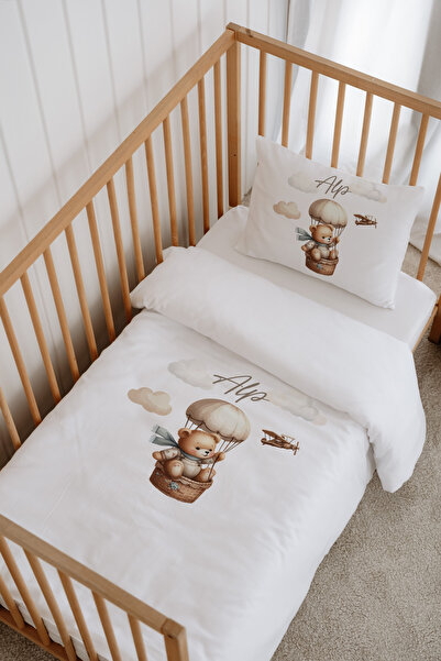 Messido %100 Pamuk Saten Kişiye Özel İsimli Park Yatak Nevresim Takımı 70x120 cm