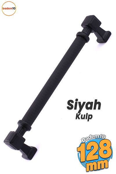 Badem10 Mâner din metal negru mat cu model 128 mm Sertar de mobilier Dulap de bucătărie Dulap Mânere moderne de acoperire