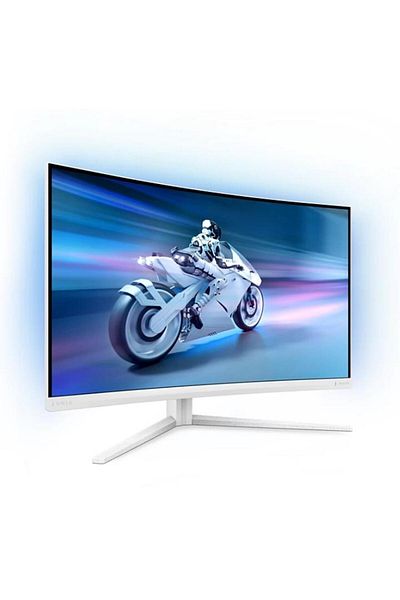 Philips 31.5" Curved Gaming Monitor, QHD, 180Hz, 1ms Response, HDMI/DP, White
